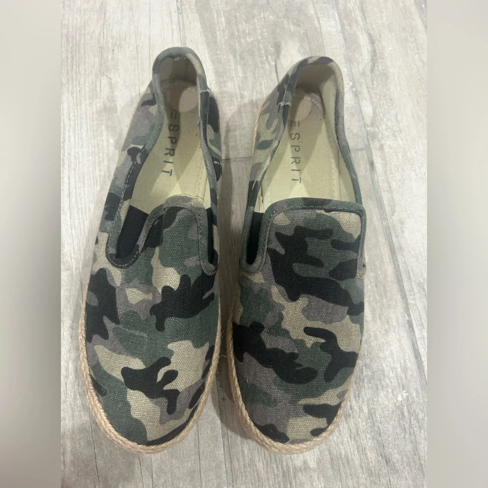 Esprit Women’s Camo Slip-On Espadrille - Green, Black, Tan
